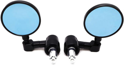 ya 2 8.15 Motorcycle Black 7/8 Handle Bar End CNC Aluminum 3 Round Rearview Side Mirror