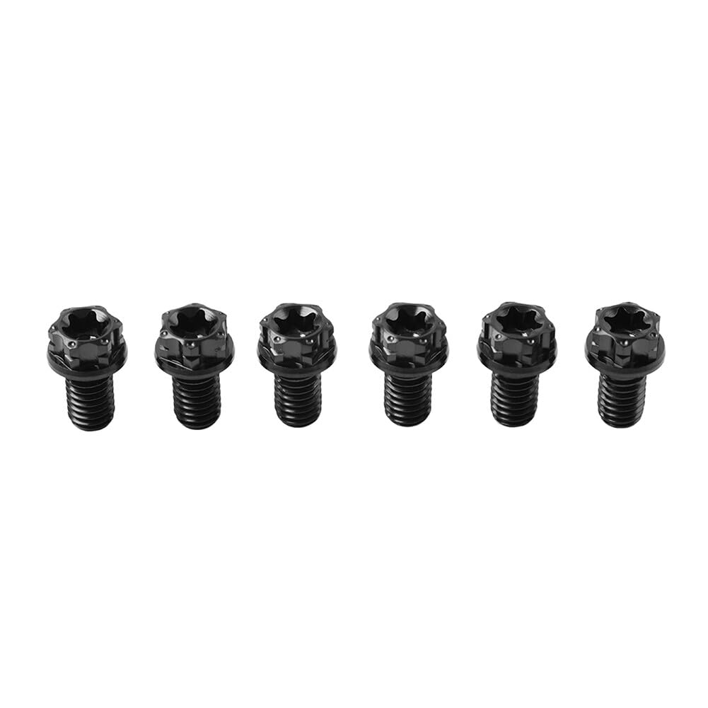 ya 6 8.14 6pcs Bolts Torx Head Flange Screws M6x25mm for Motorcycle Bicycle Black