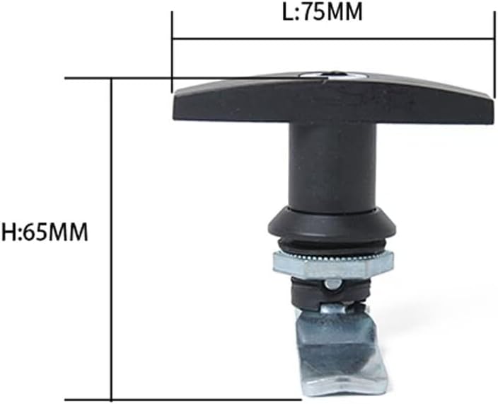 ya 10 9.16 baidi Black T-Handle Door Cover Latch w/ 2 Keys Lid Lock for Truck RV Shell Camper F