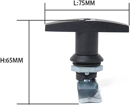 ya 10 9.16 baidi Black T-Handle Door Cover Latch w/ 2 Keys Lid Lock for Truck RV Shell Camper F