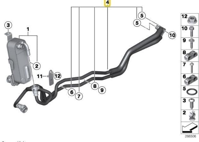 ya 11 9.14 baidi1 * 17227604979 Fit for BMW F20 F30 F21 Transmission Oil Cooler Line Hose