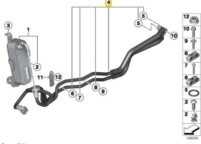 ya 11 9.14 baidi1 * 17227604979 Fit for BMW F20 F30 F21 Transmission Oil Cooler Line Hose