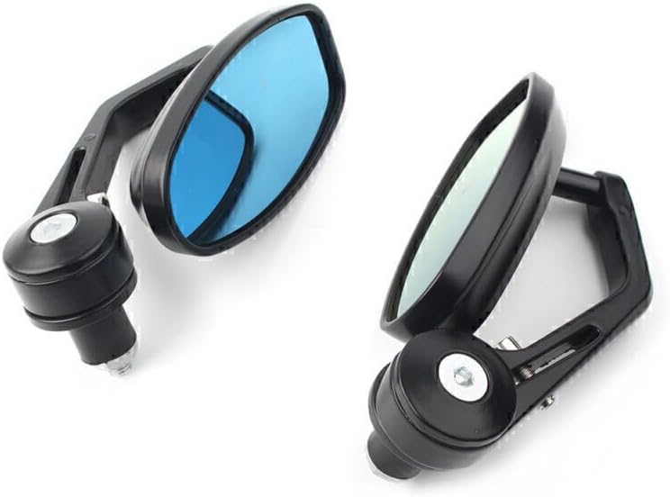 ya 13 9.15 baidi 7/8 Handle Bar End Rearview Side Mirrors Oval Black Aluminum Fit Motorcycle 2pc