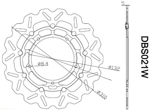 ya 13 9.15 baidi Front Brake Disc Rotor for Yamaha YZF R6 05-16