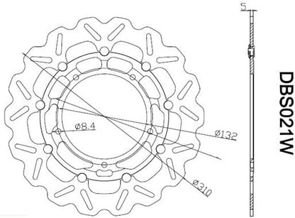 ya 13 9.15 baidi Front Brake Disc Rotor for Yamaha YZF R6 05-16