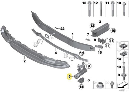 ya 28 10.13 zhengce 51118051189 Front Lower Left Bumper Carrier Bracket for BMW F20 F21 F22 F2
