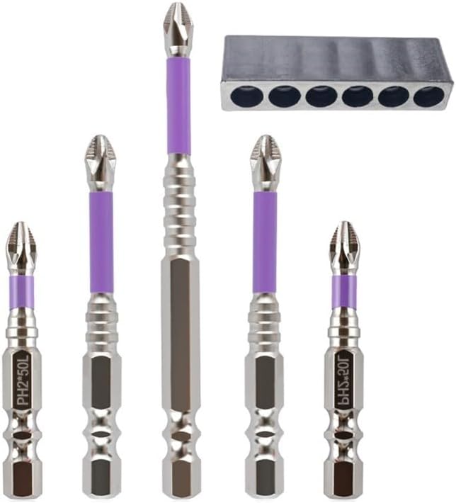 ya 26 10.21 baidi 6Pcs K5 Screwdriver Bit Hex Shank Impact Electric Drill Bit Set Screw Drill Head