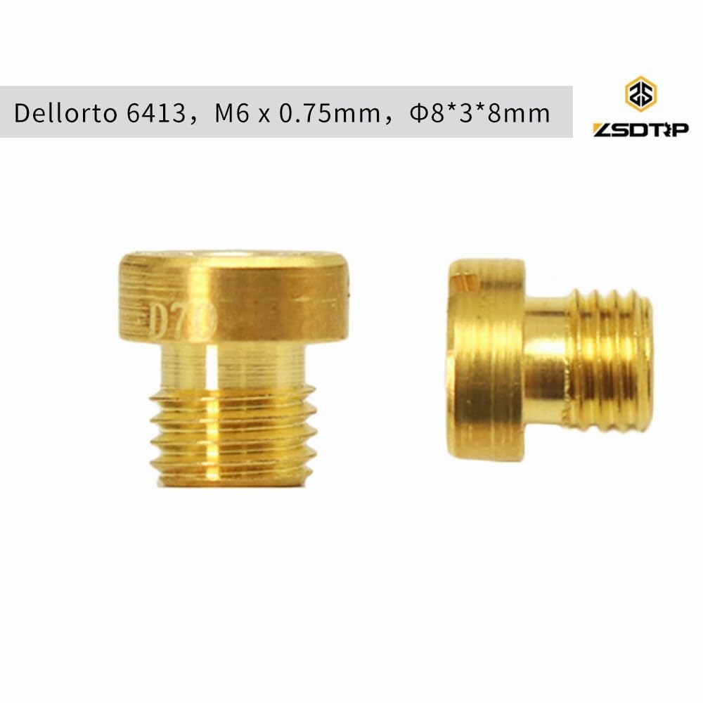 ya 7 8.24 baidi 10Pcs Dellorto 6413 M6x0.75mm 66-155 for PHBH PHBL PHBE Carburetor Main Jets