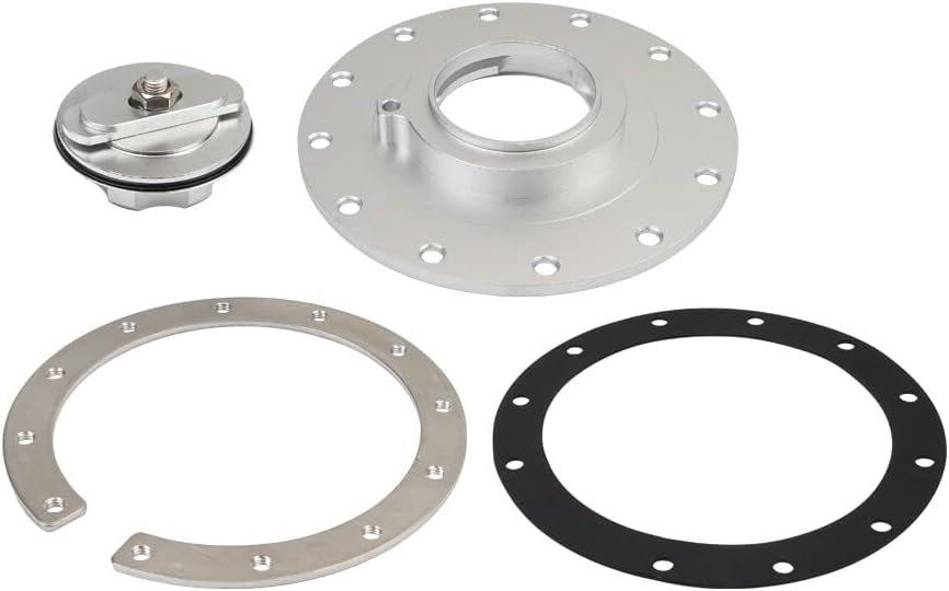 ya 5 8.10 Gas Fuel Filler Cap Flush Install 12 Bolt Fuel Cell Tank Cap Aluminum Silver