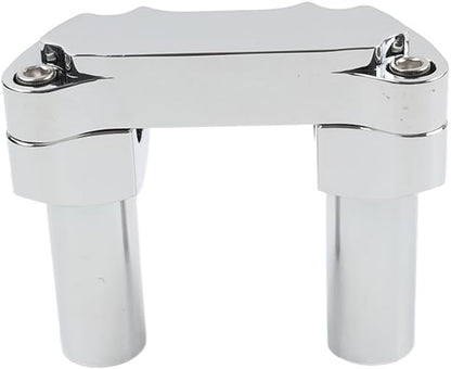ya 4 8.8.2 Chrome 3.5 Straight Handlebar Riser & Top Clamp for Harley Dyna Tour Road Glide