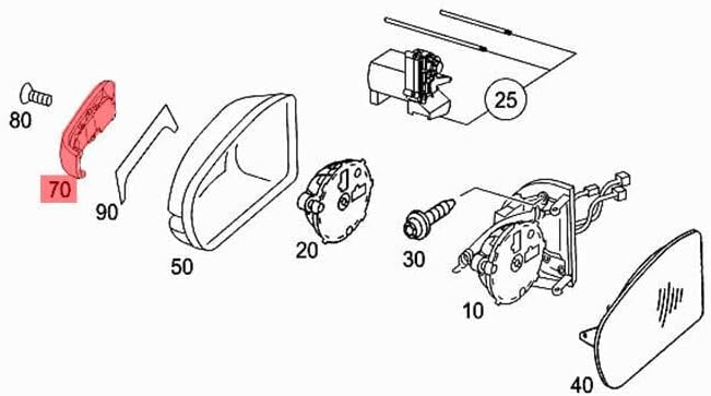 ya 4 8.24 baidi Left Driver Door Mirror Flashing Light LH Fits 2005-2007 Mercedes W203 C230/280