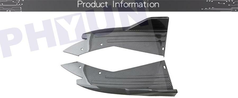 ya 2 8.15 2PCS Glossy Carbon Fiber Color Car Bumper Spoiler Rear Lip Side Skirt Extension