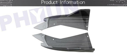 ya 2 8.15 2PCS Glossy Carbon Fiber Color Car Bumper Spoiler Rear Lip Side Skirt Extension