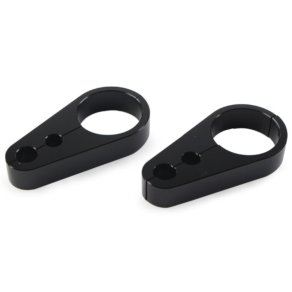 ya 6 8.14 Brake Clutch Cable Wire Clamp Clip Fit Harley 1-1/4 Handlebar Black 2PCS