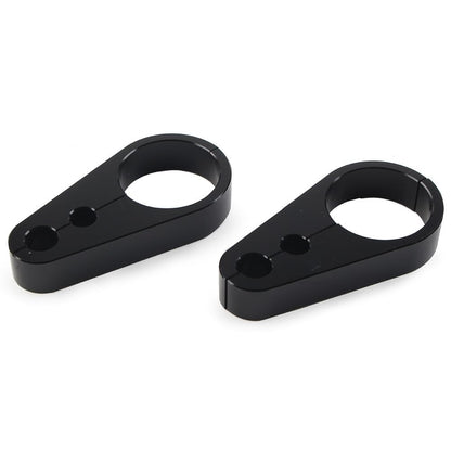 ya 6 8.14 Brake Clutch Cable Wire Clamp Clip Fit Harley 1-1/4 Handlebar Black 2PCS