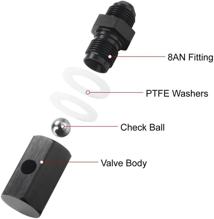 ya 10 9.16 baidi 8AN Male Fuel Cell Tank Rollover Vent Valve Mounted Hose Line Fitting Aluminum