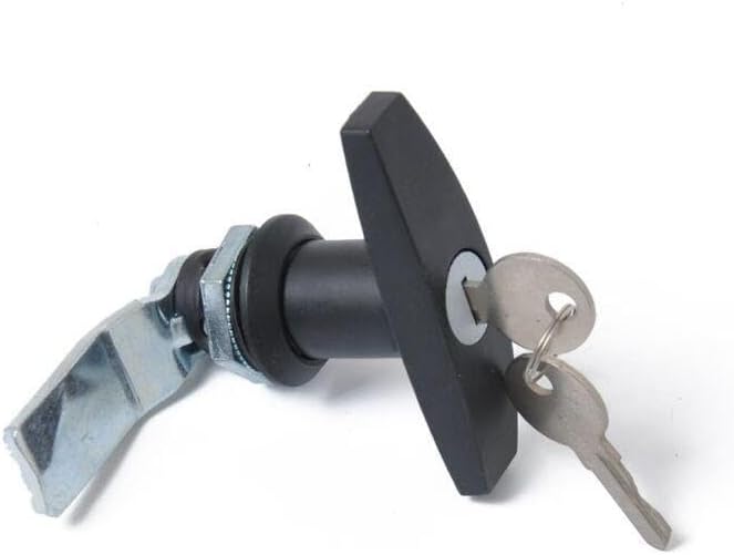 ya 10 9.16 baidi Black T-Shaped Handle Door Cover Latch with 2-Key Cover Lock Suitable for Truck RV Shell Camper Van