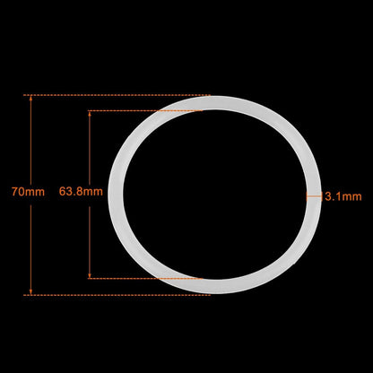 ya 13 9.15 baidi 10X Silicone O-Rings, 70mm OD, 63.8mm ID, 3.1mm Width, Seal Gasket White