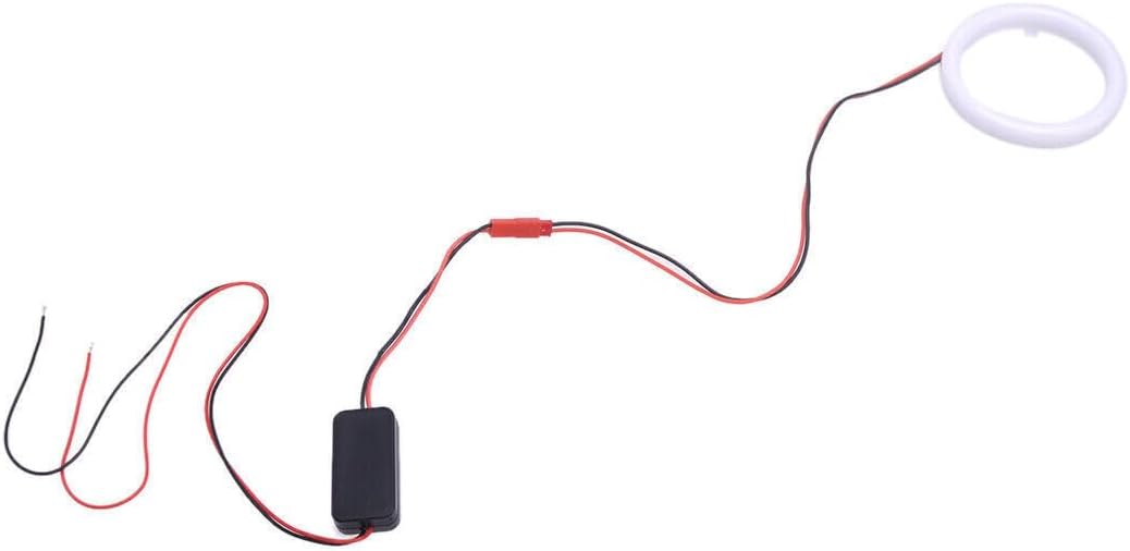 ya 4 8.14 2 Pack 70mm DRL COB LED Angel Eye Halo Fog Light Red @