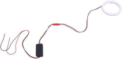 ya 4 8.14 2 Pack 70mm DRL COB LED Angel Eye Halo Fog Light Red @