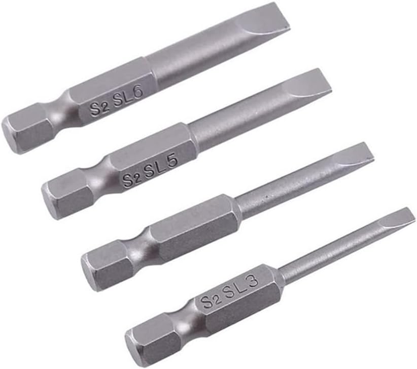 ya 26 10.21 baidi 4Pcs 50mm Slotted Screwdriver Bit m-6mm Magnetic Flat Head 1/4in Hex Shank