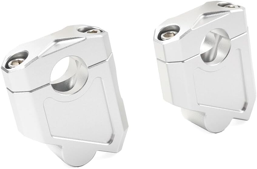 ya 6 8.14 Motorcycle 7/8 22mm Handlebar Bar Mount Clamp Riser Silver for Honda for Suzuki