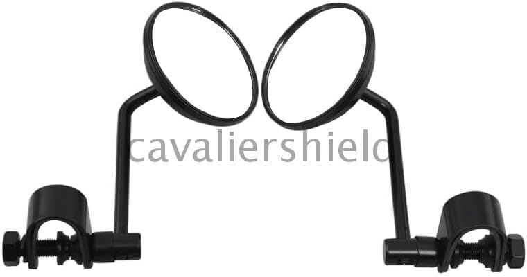ya 13 9.15 baidi Motorcycle Black Rearview Round Mirrors 25mm Adapter Clamp for Harley Cafe Racer