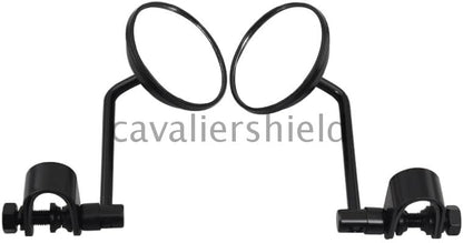 ya 13 9.15 baidi Motorcycle Black Rearview Round Mirrors 25mm Adapter Clamp for Harley Cafe Racer