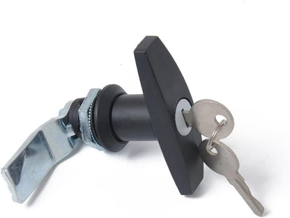 ya 10 9.16 baidi Black T-Handle Door Cover Latch w/ 2 Keys Lid Lock for Truck RV Shell Camper F