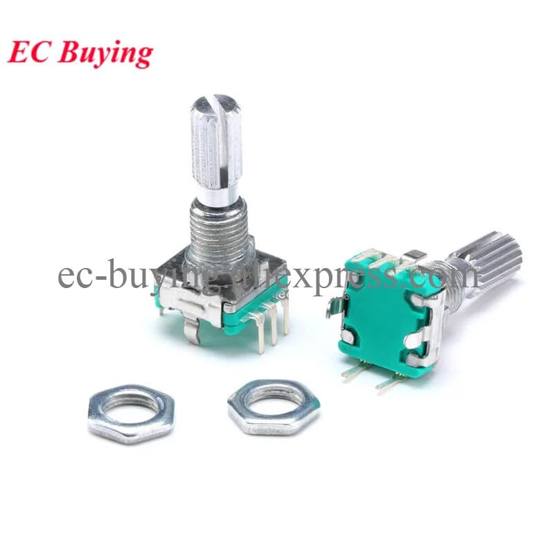 ya 16 10.20 baidi 2-Pack EC11 Rotary Encoder Half/Plum Shaft 15/20mm Code Switch 5-pin