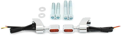 ya 2 8.15 Front Fitk Turn Signal Indicator Light Lamp Chrome+Orange Fit for Harley FXR 1987-00