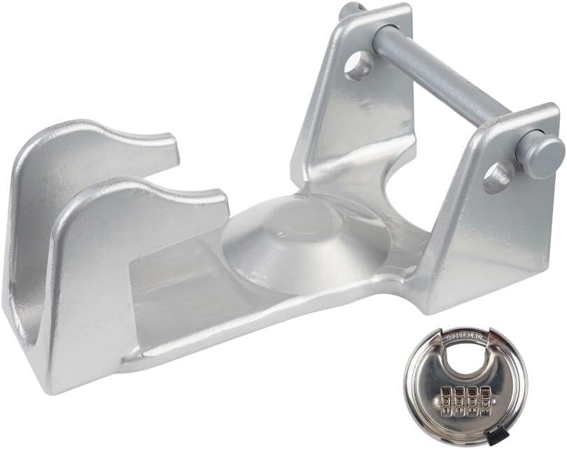 ya 4 8.8.2 TL-50 Gooseneck Hitch Lock W/Combination Lock RV Livestock Hauler Trailer Silver
