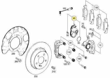 ya 10 9.16 baidi New rear Park brake actuator for Mercedes ML GL ML350 ML400 GL350 GL450