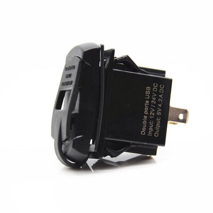 ya 4 8.8.2 12-24V LED Jack Style car SUV Ocean Ship Detection Voltmeter Dual USB Charger