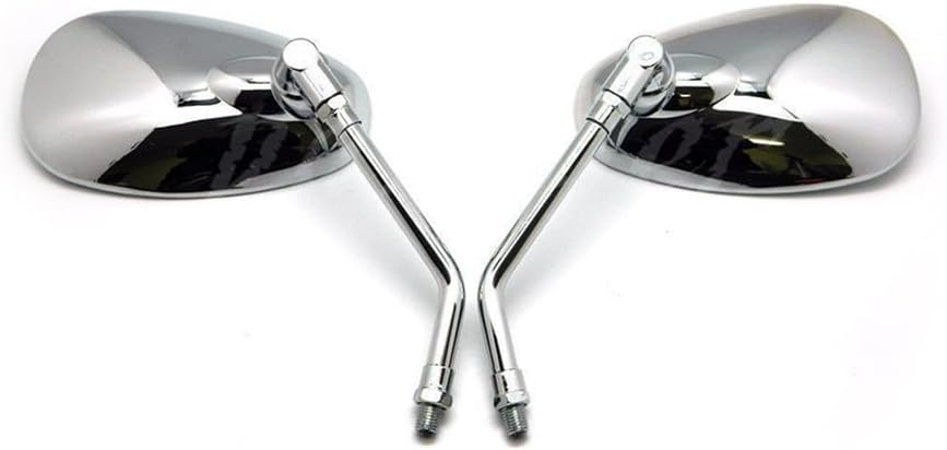 ya 2 8.15 10MM Motorcycle Chrome Oval Side Rearview Mirrors for Cruiser Chopper Custom