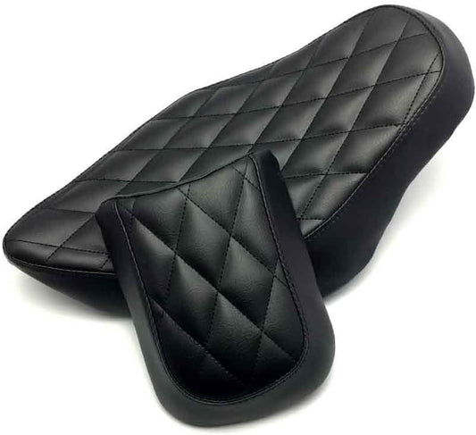 ya 4 8.8.2 Diamond Stitched Driver Passenger Seats for Harley Sportster 883 1200 2004-2015