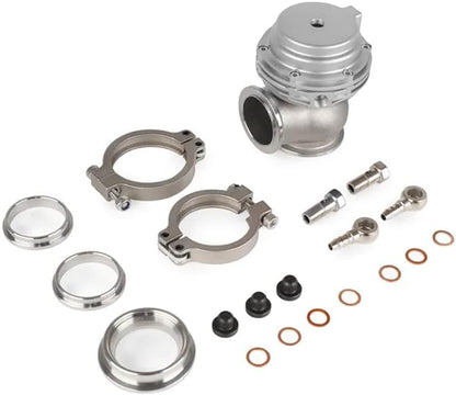ya 4 8.14 Universal 38mm External Wastegate V-Band Flanged Turbo 22PSI for MANifold Silver