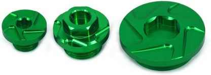 ya 2 8.15 CNC Engine Timing Oil Filter Plugs 3 Pieces fit for Kawasaki KX250 KX450 KLX450R