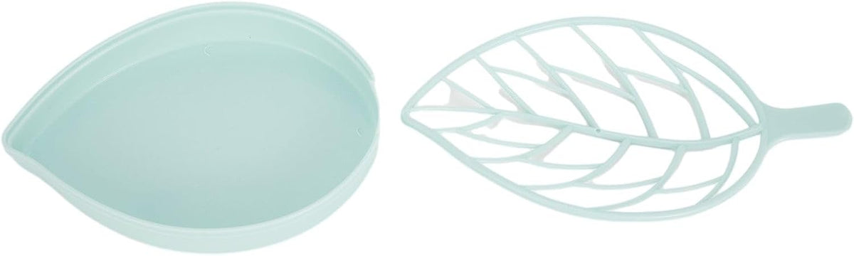 ya 14 9.20 baidi Leaf Design Soap Holder with Double Drain Holes Non Slip Shower Tray 3 Colors-1