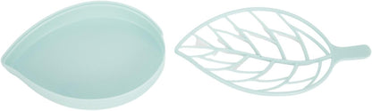 ya 14 9.20 baidi Leaf Design Soap Holder with Double Drain Holes Non Slip Shower Tray 3 Colors-1