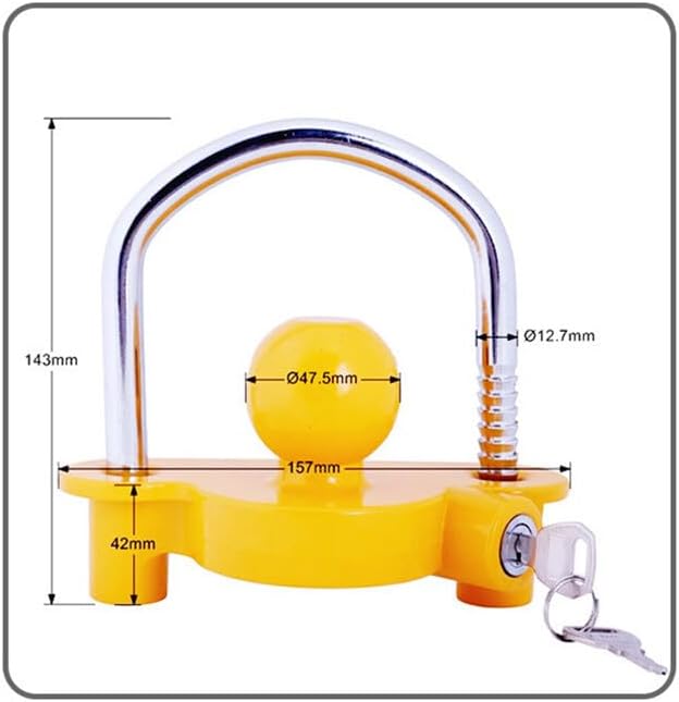 ya 4 8.8.2 1*Universal Trailer Ball Hitch Coupler Lock Ball Tongue Steel 2 2-5/16 Yellow