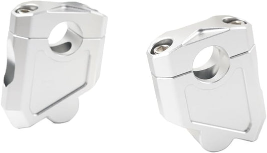 ya 4 8.10 Motorcycle 7/8 22mm Handlebar Bar Mount Clamp Riser Silver for Honda for Suzuki