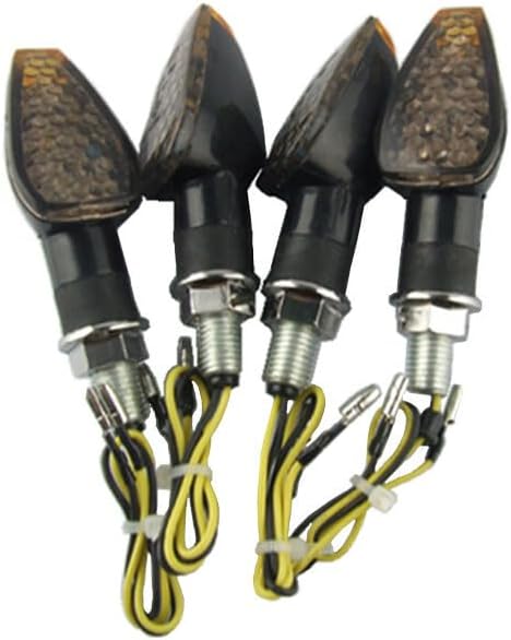 ya 11 9.14 zhengce 4Pcs Motorcycle Turn Signal Black LED Amber Indicator Light Blinker Univers