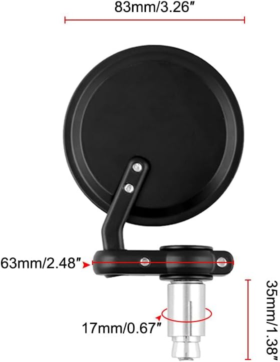 ya 2 8.15 Folding Bar End Motorcycle Mirrors - Aluminum Black - Right and Left Cafe Racer