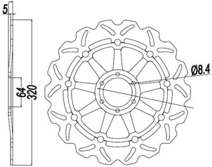 ya 13 9.15 baidi Front Brake Disc Rotor for Yamaha XJR1200 95-98 FZR1000 87-93 FZR750R 89-92