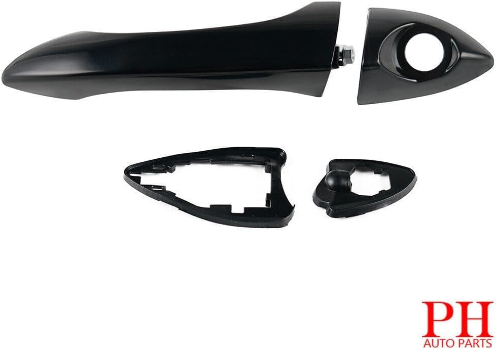 ya 2 8.15 Front and Rear Left and Right Exterior Door Handles Gloss Black for BMW X5 2000-2006