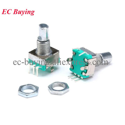 ya 16 10.20 baidi 2-Pack EC11 Rotary Encoder Half/Plum Shaft 15/20mm Code Switch 5-pin