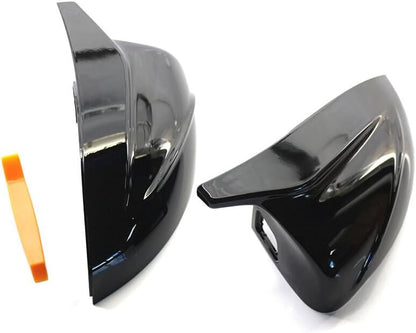 ya 11 9.14 baidiPair Side Wing Mirror Covers Rearview Cap Gloss Black for Audi A3 S3 2014-2020