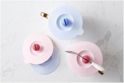 ya 14 9.20 baidi 4 Pcs Leak-proof Cup Lid Re ble Silicone Lids Mug Leakproof Cover-1
