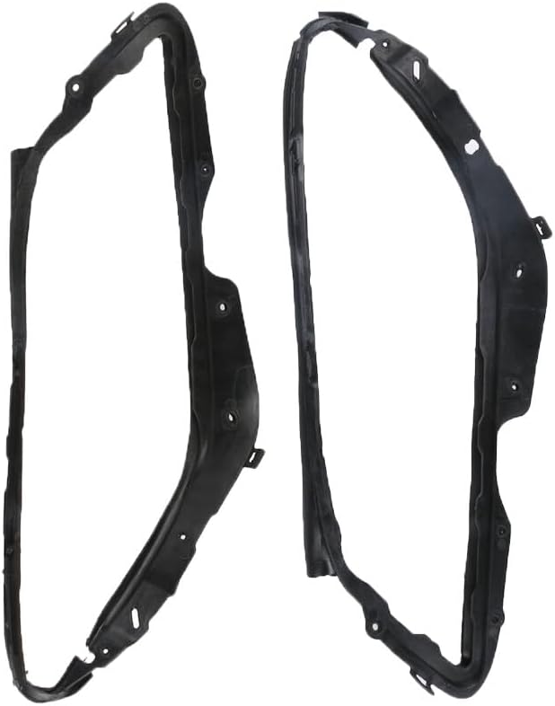 ya 9 10.24 2Pcs Headlight Gasket Left & Right Black Plastic For C-Class W204 2008-2011